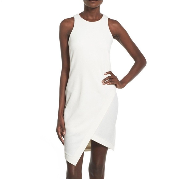 White Wrap Crepe Dress by Leigh - Picture 2 of 5